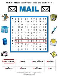 Mail Word Search Activity Post Office Activities Classroom Centers Activities