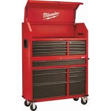Milwaukee 46 In 16 Drawer Steel Tool Chest And Rolling Cabinet Set Textured Red And Black Matte 48 22 8510 8520 The Home Depot In 2020 Tool Chest Mechanic Tool Box Tool Steel