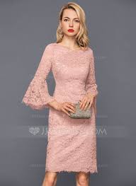 Sheath Column Scoop Neck Knee Length Lace Cocktail Dress 016140380 Cocktail Dress Lace Winter Cocktail Dress Half Sleeve Dresses