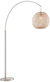 Lite Source Evangeline Rattan Globe Steel Arc Floor Lamp 1n798 Lamps Plus Arc Floor Lamps Rattan Floor Lamp Floor Lamp