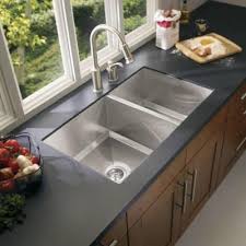 Moen 1600 Series Undermount Stainless Steel 34 In Double Bowl Kitchen Sink G16221 The Home Depot Best Kitchen Sinks Double Bowl Kitchen Sink Franke Kitchen Sinks