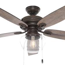 Hunter Crown Canyon 52 In Led Indoor Outdoor Noble Bronze Ceiling Fan 53352 The Home Depot Bronze Ceiling Fan Ceiling Fan Rustic Ceiling Fan