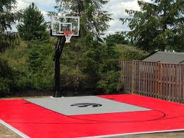 26 X 28 Backyard Basketball Court Near New Hamburg On Snapsports Duracourt Surface Insta Basketball Court Backyard Backyard Basketball Home Basketball Court