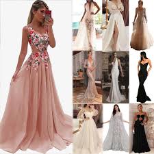Women Long Maxi Formal Dress Evening Party Skirt Prom Cocktail Wedding Ball Gown Wedding Dress Ball Gowns Wedding Maxi Dress Cocktail Long Cocktail Dress