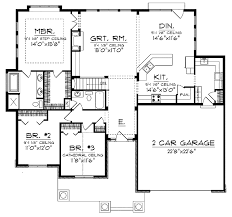 Open Concept Floor Plan For Ranch Ranch With A Spacious Open Floor Plan Hwbdo13934 Cottage House Floor Plans Ranch House Plans House Plans