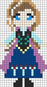 Anna Perles Repasser Hama Reinedesneiges Frozen Perles A Tisser Dessin Petit Carreau Perles Pony Beads