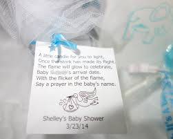Close Up Of The Poem That Was Attached To The Candle Favor The Note On The Candle Says Baby Shower Candles Baby Shower Candle Favors Baby Shower Prayer Candle