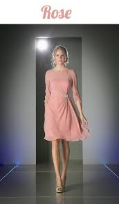 Scoop Neckline 3 4 Sleeves Cocktail Dress Rose Knee Length Plus Size Cocktail Dresses Dresses Dresses To Wear To A Wedding