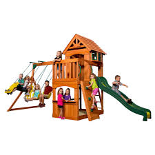 Backyard Discovery Atlantis All Cedar Swing Set 65210com Wooden Swing Set Cedar Swing Sets Swing Set