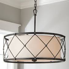 Tied Cage Drum Chandelier 6 Lights Drum Shade Chandelier Wrought Iron Light Fixtures Drum Chandelier
