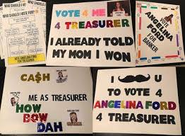 I Helped My 7th Grader With Her Student Council Treasurer Campaign And It Student Council Campaign Posters Slogans For Student Council Student Council Posters
