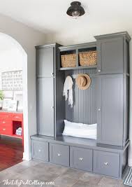 Grey Painted Mudroom Cabinets Of The Lilypad Cottage Mudroom Cabinets Ikea Mud Room Mudroom Decor