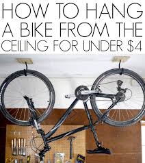 How To Hang A Bike From The Ceiling C R A F T Bike Storage Garage Garage Organization Bikes Bike Storage Diy