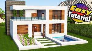 Modern House Design Minecraft Interior Design In 2020 Modern Minecraft Houses Easy Minecraft Houses Minecraft Modern House Blueprints