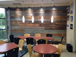 Mixed Grey Brown Reclaimed Barn Board Feature Wall By Barnboardstore Com We Did Supply Office Feature Wall Reclaimed Wood Feature Wall Wood Interior Walls