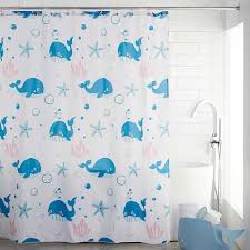 Blue Whale Shower Curtain Simons Maisonsimons Simonsmaison Home Decor Homegoal Bathroom Wha Fabric Shower Curtains Whale Shower Curtain Shower Curtain
