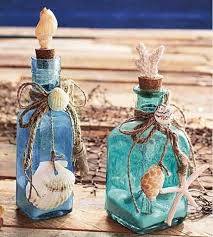 Pin By Nellie Rose On Beach Crafts Seashell Crafts Wine Bottle Crafts Beach Theme Decor