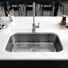 Rene Undermount Stainless Steel 31 1 2 In Single Bowl Kitchen Sink Brushed Satin Sink Stainless Steel Kitchen Single Bowl Kitchen Sink