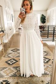 Long Sleeve White Maxi Dress Perfect Temple Dress Or Bridal Shower Dress White Bridal Shower Dress Long Sleeve White Maxi Dress Shower Dress For Bride