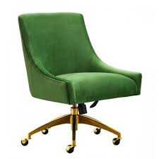Green Velvet Swivel Office Desk Chair Gold Base Wheels Office Chair Swivel Office Chair Velvet Office Chair