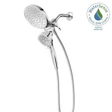 Moen Attract 6 Spray 6 75 In Dual Shower Head And Handheld Shower Head In Chrome Eco 26008 Shower Heads Rain Shower Dual Shower Heads