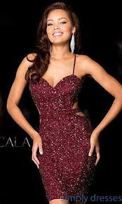 Shop Short Sequin Open Back Cocktail Dresses At Simply Dresses Open Back Scala Seq Junior Prom Dresses Short Sequin Dress Short Homecoming Dresses Short Tight