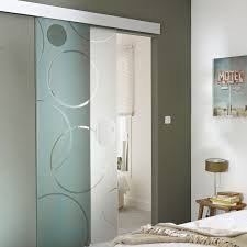 Porte Seule En Verre Depoli Circulus 83 Cm Porte Coulissante Verre Verre Depoli Porte Coulissante
