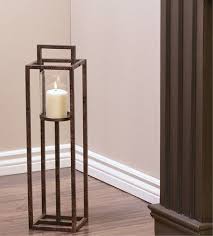 Iron And Glass Floor Standing Candle Holder Small Floor Standing Candle Holders Candle Holders Floor Candle Holders