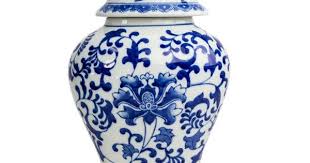 Ceramic Temple Cremation Urn Blue Floral Ceramic Cremation Urn Ceramic Urn Blue And White Vase