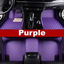 Luxury Diamond Stitched Floor Mats Purple Hummer Full Set Custom Car Floor Mats Purple Jeep Blue Car Accessories