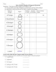 Polygon Worksheets Sum Of Interior Angles Of Polygons Worksheet Angles Worksheet Regular Polygon Math Notebooks