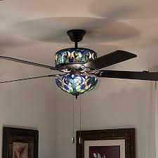 Tiffany Style 52 Halston Double Lit Stained Glass Ceiling Fan On Sale At Evine Com Ceiling Fan Tiffany Ceiling Lights Tiffany Ceiling Fan