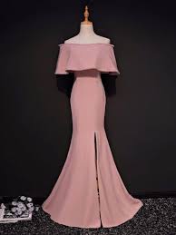 Simple Trumpet Mermaid Off The Shoulder Floor Length Pink Satin Prom Dress Evening Dress Am327 Long Evening Gowns Satin Prom Dress Evening Dresses Prom