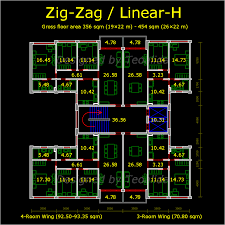 H Shaped Block Floor Plan With 4 Units Per Floor Apartment Plans How To Plan Apartment Floor Plans