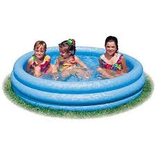 Intex Piscine Bleue Ronde O 1 47m X H 33 Cm 3 Boudins Hauteur 33 Cm En 2020 Piscine Pour Enfant Piscine Gonflable Piscine Bleue