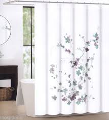 Tahari Fabric Cotton Blend Shower Curtain Printemps Watercolor Floral Eggplant Shower Curtain Sets Cool Shower Curtains Curtains