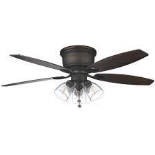 Hampton Bay Stoneridge 52 In Bronze Hugger Led Ceiling Fan With Light Kit 51825 The Home Depot Led Ceiling Fan Ceiling Fan With Light Ceiling Fan