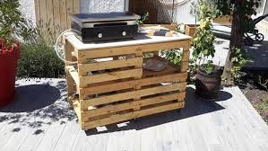 Ce Meuble Exterieur Sur Roulettes Peut Accueillir Une Plancha Emplacement Prevu Pour Meuble Plancha Meuble Exterieur Mobilier Exterieur En Palettes