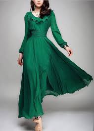 Malaysia Online Clothes Shopping Long Sleeve Superior Quality Big Yards Chiffon Maxi Long Sleeve Chiffon Dress Chiffon Dress Long Chiffon Long Sleeve