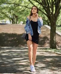 Denim Jacket Over Cute Little Black Dress Fashion Jacket Outfits Outfits
