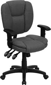 Flash Furniture Mid Back Gray Fabric Ergonomic Task Chair With Arms Ergonomic Office Chair Swivel Office Chair Chair Upholstery