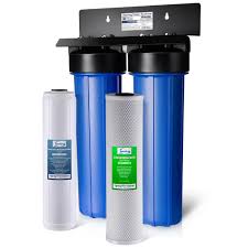 Ispring 2 Stage 100k Gal Whole House Water Filter System W Big Blue Sediment Carbon Block And Lead Reducing Filters Wgb22b Pb The Home Depot Whole House Water Filter House Water Filter Water