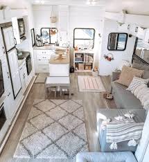 Modern Rv Remodel Twinning In Our 5thwheel Feature Barefoot Detour In 2020 Remodeled Campers Home Remodeling Camper Living