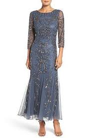 New Pisarro Nights Embellished Mesh Mermaid Dress Gown Slate Blue Gray 14 Bride Clothes Mother Wedding Dress Gowns Dresses
