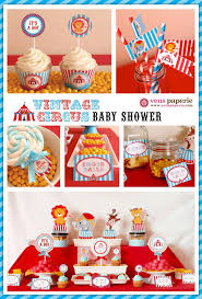Vintage Blue Carnival Circus Baby Shower Circus Baby Shower Carnival Baby Showers Baby Shower