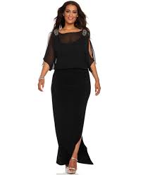 Xscape Plus Size Dress Short Split Sleeve Beaded Evening Gown Plus Size Dresses Plus Size Evening Gown Evening Dresses Plus Size Plus Size Cocktail Dresses