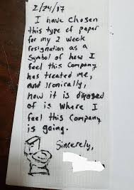 Ex Employee Quits His Crappy Job With Epic Toilet Paper Resignation Letter Quit Job Funny Funny Resignation Letter Job Humor