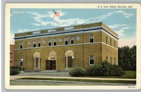 Linen Postcard Post Office Decatur Alabama Al Decatur Alabama Decatur Historical Place