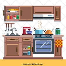 Kitchen With Elements Paper Doll House Kitchen Interior Paper Dolls