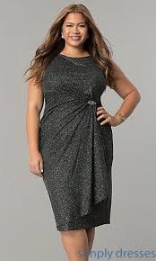 Knee Length Short Holiday Party Plus Glitter Dress Full Figure Dress Plus Size Party Dresses Dresses To Wear To A Wedding